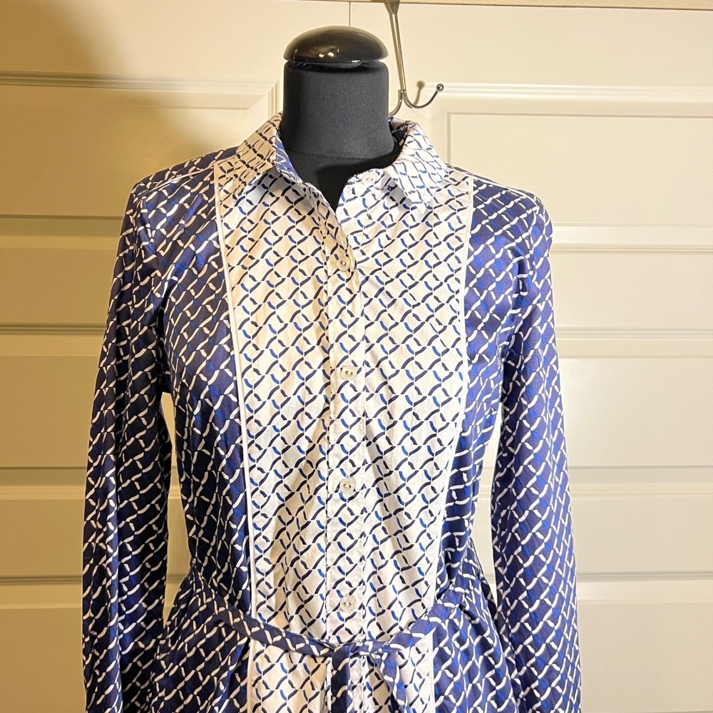 Tommy Hilfiger Astral Aura Dress in Navy Blue and White, Women's Size Medium - Picture 4 of 11